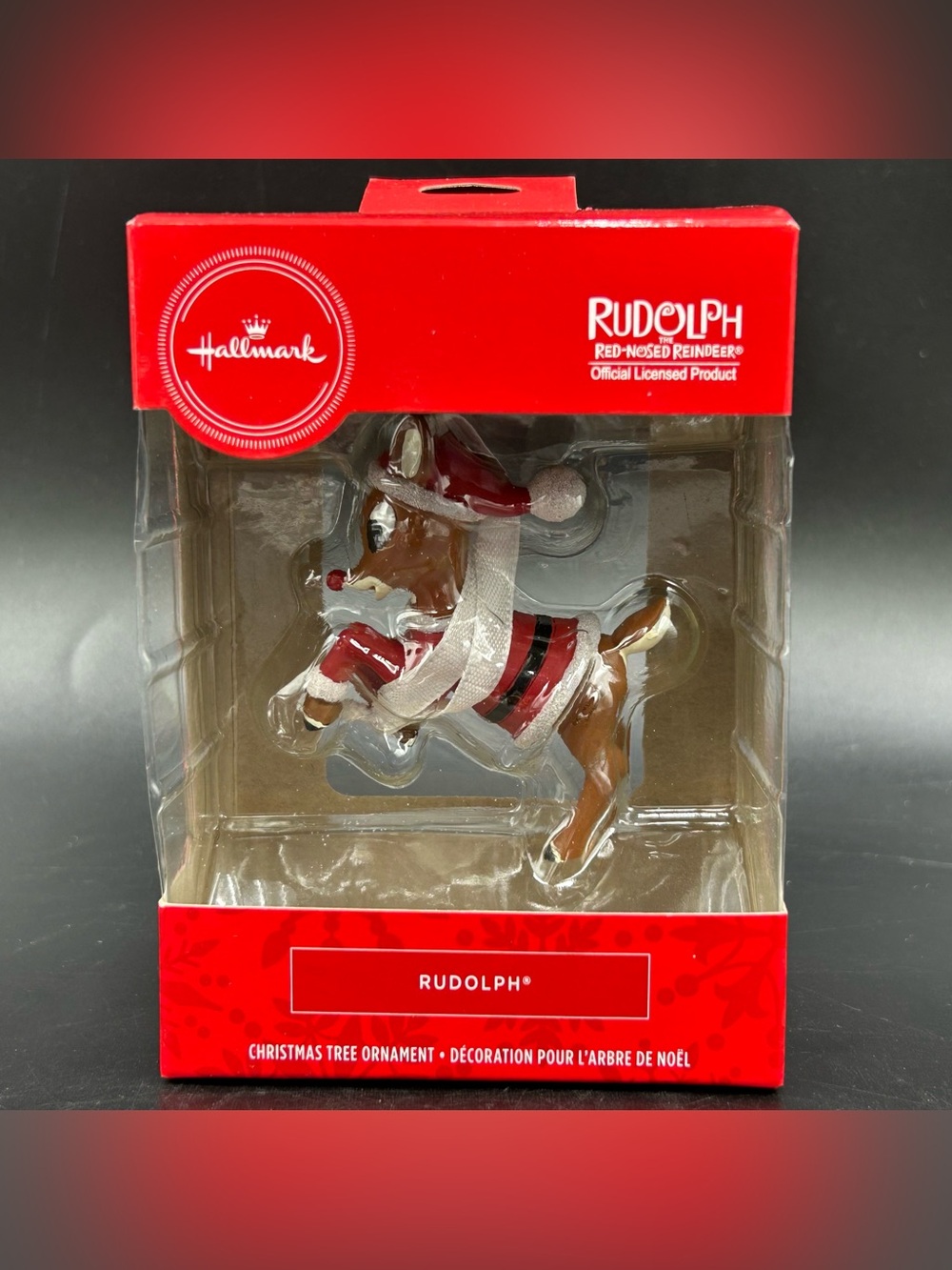 Hallmark Rudolph Red Nosed Reindeer Santa Suit Christmas Ornament New In Box